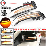 1 Pair For Mercedes-Benz A Class W176 2013-2017 Car Dynamic LED Turn Signal Light Rearview Mirror Flasher Water Blinker, For Mercedes-Benz A Class W176 2013-2017 (Transparent), For Mercedes-Benz A Class W176 2013-2017 (Transparent Black)
