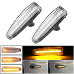 2pcs For Mitsubishi Lancer 2008-2018 Car Dynamic LED Fender Side Light, For Mitsubishi Lancer 2008-2018 (Transparent), For Mitsubishi Lancer 2008-2018 (Transparent Black)