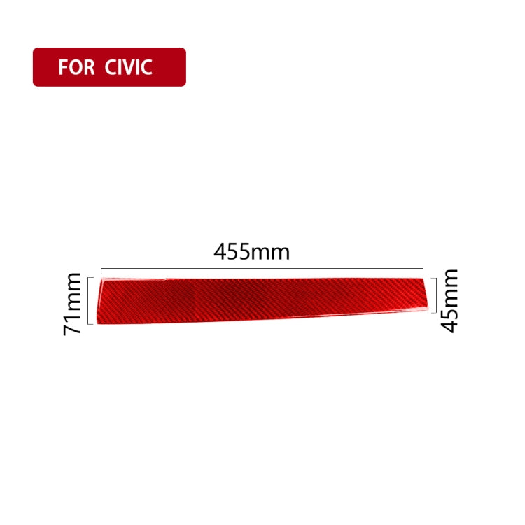 Car Carbon Fiber Central Control Decorative Sticker for Honda Tenth Generation Civic 2016-2019, Left Drive, Central Control Left Drive