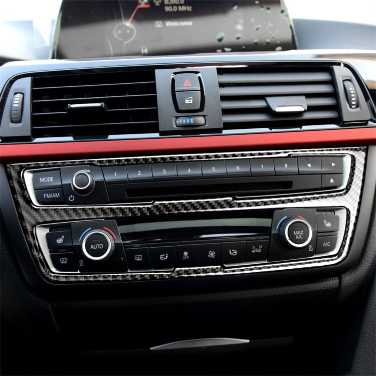 Carbon Fiber Car CD Panel Decorative Sticker for BMW (F30) 2013-2015 / (F34) 2013-2016, CD Panel
