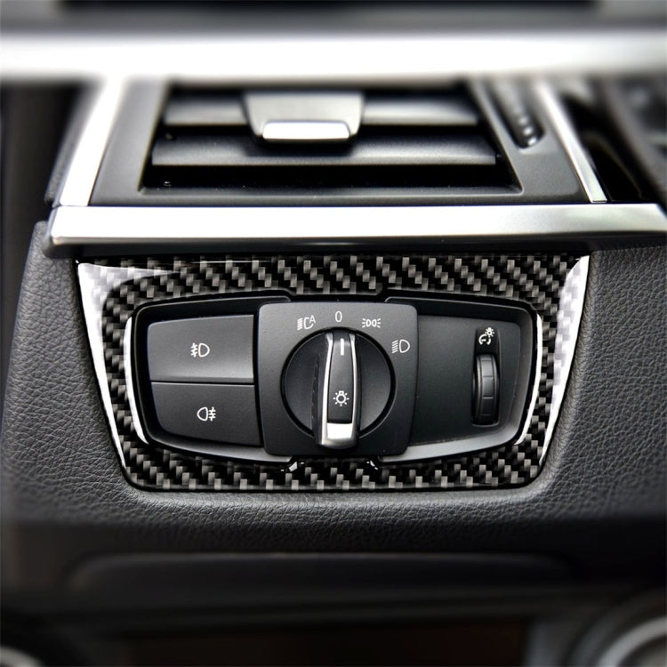 Carbon Fiber Car Headlight Switch Decorative Sticker for BMW F30 2013-2017 / F34 2013-2017, Headlight  Switch