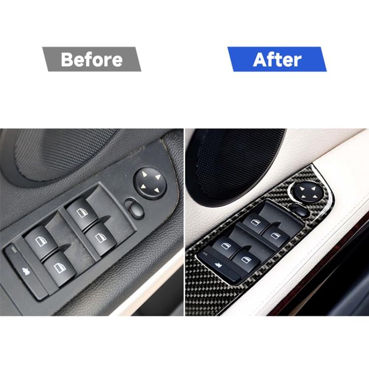 4 PCS Carbon Fiber Car Left Driving Lifting Panel Decorative Sticker without Folding for BMW E90 / 320i / 325i, Diameter: 37.8cm, without Folding,Diameter: 37.8cm