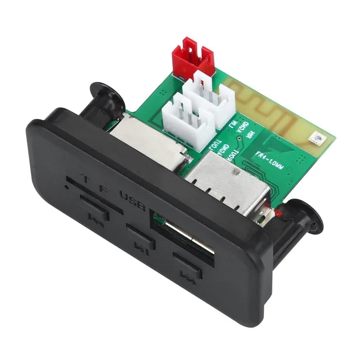 Placa Decodificadora de Leitor MP3 Áudio 12V para Carro Rádio FM Cartão TF USB AUX, com Bluetooth, 38, 38 (Branco)