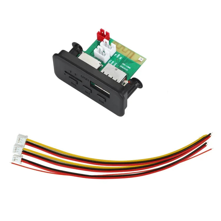 Placa Decodificadora de Leitor MP3 Áudio 12V para Carro Rádio FM Cartão TF USB AUX, com Bluetooth, 38, 38 (Branco)