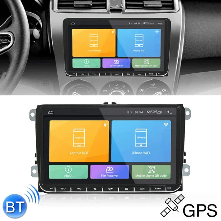 CKVW92 Reprodutor MP5 Android 6.0 2 Din HD 9 polegadas para Carro Navegação GPS Multimédia Rádio Bluetooth para Volkswagen, Suporta FM & Mirror Link, Versão Mapa Europa, Versão Mapa Europa