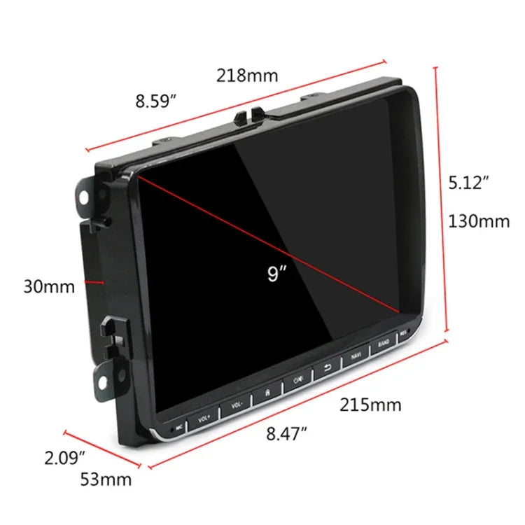 CKVW92 Reprodutor MP5 Android 6.0 2 Din HD 9 polegadas para Carro Navegação GPS Multimédia Rádio Bluetooth para Volkswagen, Suporta FM & Mirror Link, Versão Mapa Europa, Versão Mapa Europa