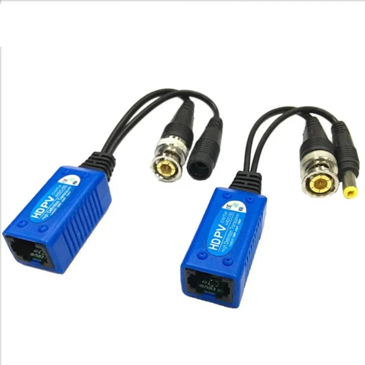 2 PCS Anpwoo 500PV Balun de Energia + Vídeo 2 em 1 Passivo Spliceável HD-CVI/AHD/TVI Transceptor Trançado, 500PV
