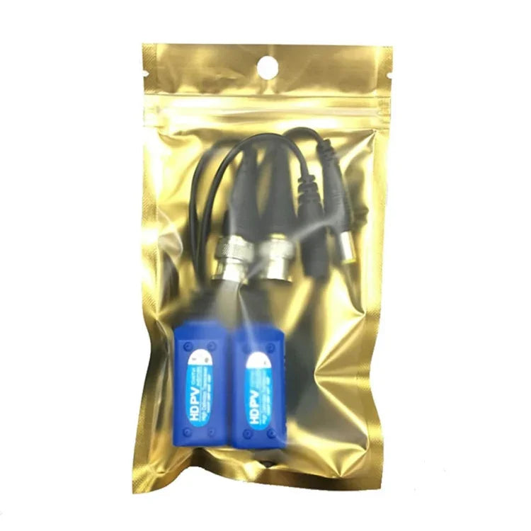 2 PCS Anpwoo 500PV Balun de Energia + Vídeo 2 em 1 Passivo Spliceável HD-CVI/AHD/TVI Transceptor Trançado, 500PV