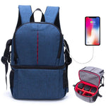 Mochila de Ombro Impermeável Multifuncional em Nylon com Almofada Amortecedora para Câmara para Câmaras DSLR Nikon Canon