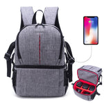 Mochila de Ombro Impermeável Multifuncional em Nylon com Almofada Amortecedora para Câmara para Câmaras DSLR Nikon Canon