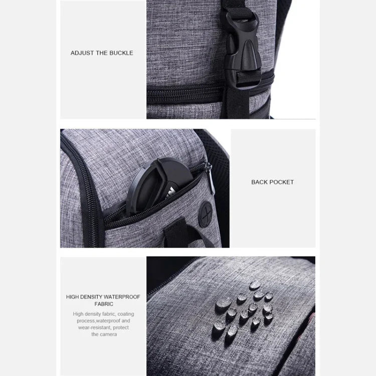 Mochila de Ombro Impermeável Multifuncional em Nylon com Almofada Amortecedora para Câmara para Câmaras DSLR Nikon Canon