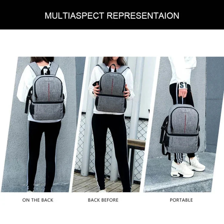 Mochila de Ombro Impermeável Multifuncional em Nylon com Almofada Amortecedora para Câmara para Câmaras DSLR Nikon Canon