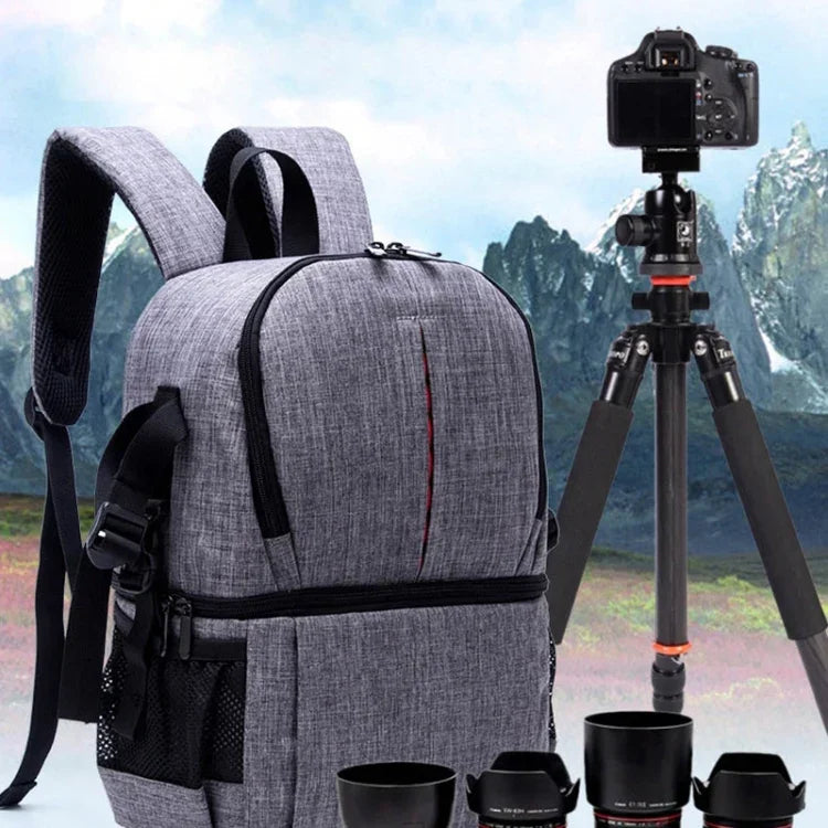 Mochila de Ombro Impermeável Multifuncional em Nylon com Almofada Amortecedora para Câmara para Câmaras DSLR Nikon Canon
