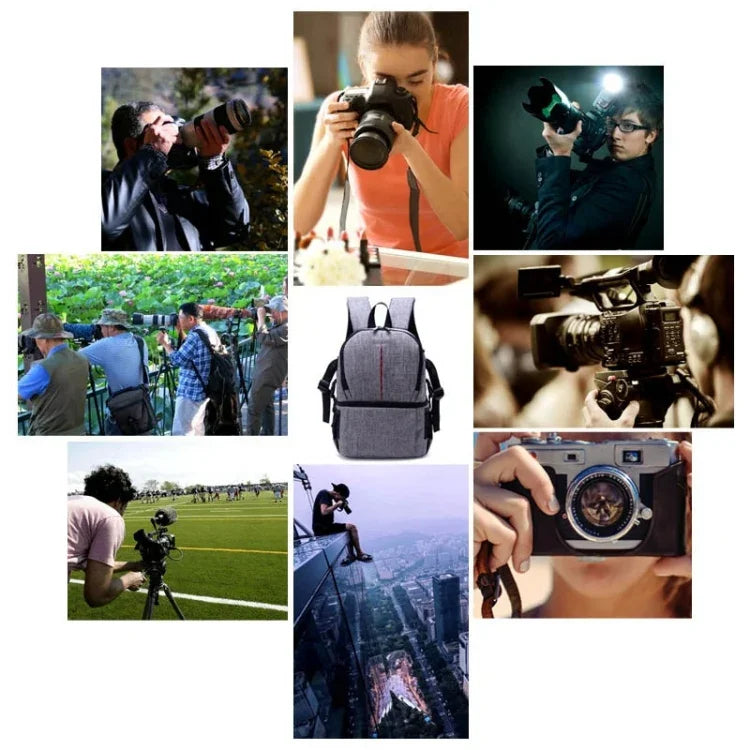 Mochila de Ombro Impermeável Multifuncional em Nylon com Almofada Amortecedora para Câmara para Câmaras DSLR Nikon Canon