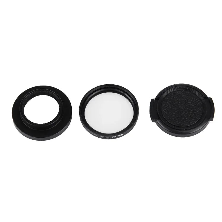 JUNESTAR para Câmara de Ação Xiaomi Xiaoyi Yi II 4K Sport Filtro CPL Profissional 37mm + Tampa Protetora para Lente, Filtro CPL + Tampa para Lente