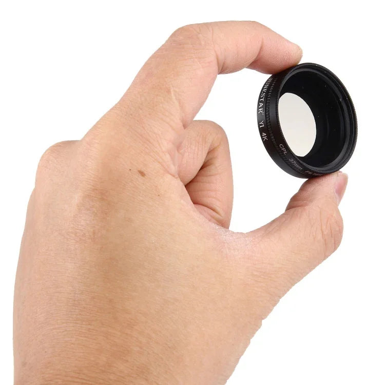 JUNESTAR para Câmara de Ação Xiaomi Xiaoyi Yi II 4K Sport Filtro CPL Profissional 37mm + Tampa Protetora para Lente, Filtro CPL + Tampa para Lente