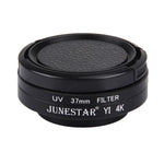JUNESTAR para Câmara de Ação Xiaomi Xiaoyi Yi II 4K Sport Filtro UV Profissional 37mm + Tampa Protetora para Lente, Filtro UV + Tampa para Lente