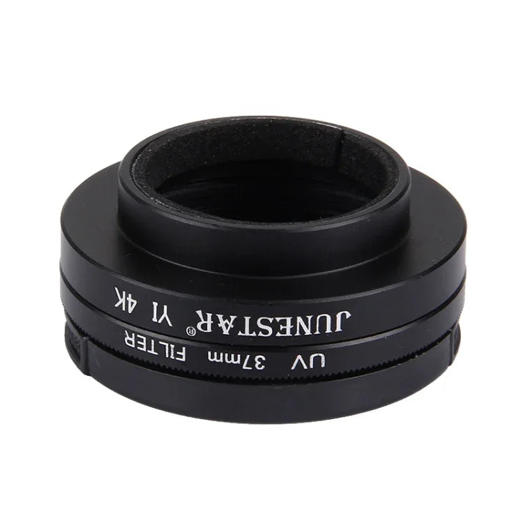 JUNESTAR para Câmara de Ação Xiaomi Xiaoyi Yi II 4K Sport Filtro UV Profissional 37mm + Tampa Protetora para Lente, Filtro UV + Tampa para Lente