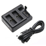 Carregador Duplo de Baterias + Carregador de Comando Remoto com Cabo USB para GoPro HERO7 Black /6 /5 (AHDBT-501), Baterias não incluídas, Carregador de Bateria+Comando Remoto