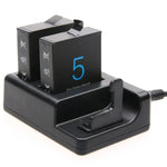 Carregador Duplo de Baterias + Carregador de Comando Remoto com Cabo USB para GoPro HERO7 Black /6 /5 (AHDBT-501), Baterias não incluídas, Carregador de Bateria+Comando Remoto