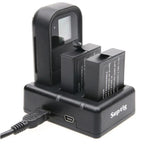 Carregador Duplo de Baterias + Carregador de Comando Remoto com Cabo USB para GoPro HERO7 Black /6 /5 (AHDBT-501), Baterias não incluídas, Carregador de Bateria+Comando Remoto
