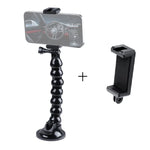 Montagem de Braçadeira Flexível com Mandíbulas de Ventosa Estendida com Suporte para Telemóvel Cold Shoe, Montagem de Ventosa Estendida com Suporte para Telemóvel Cold Shoe