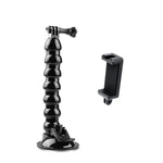 Montagem de Braçadeira Flexível com Mandíbulas de Ventosa Estendida com Suporte para Telemóvel Cold Shoe, Montagem de Ventosa Estendida com Suporte para Telemóvel Cold Shoe