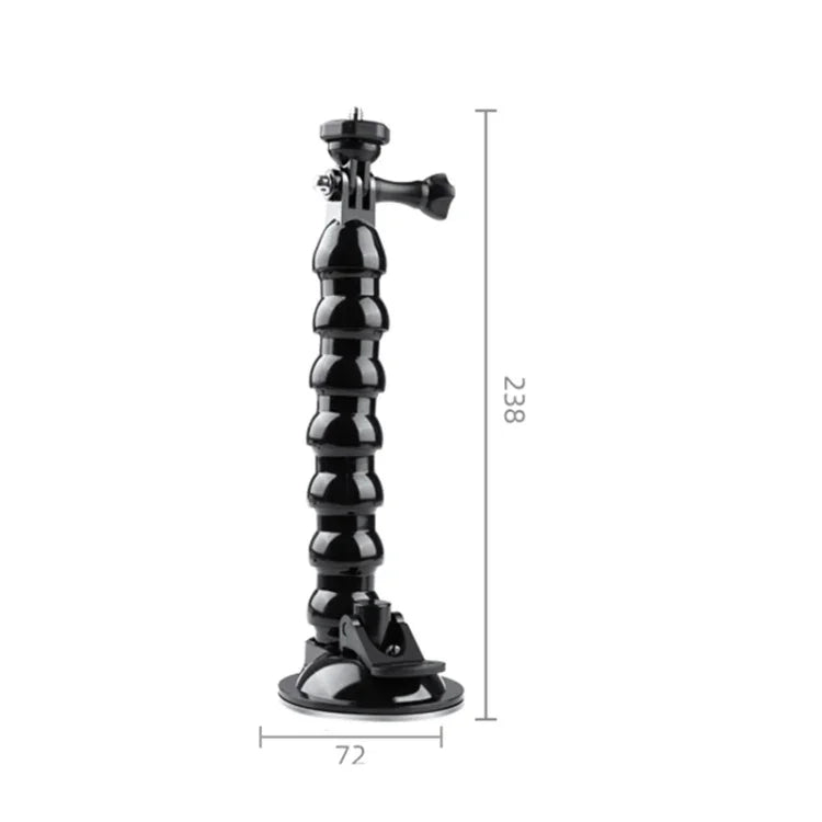Montagem de Braçadeira Flexível com Mandíbulas de Ventosa Estendida com Suporte para Telemóvel Cold Shoe, Montagem de Ventosa Estendida com Suporte para Telemóvel Cold Shoe