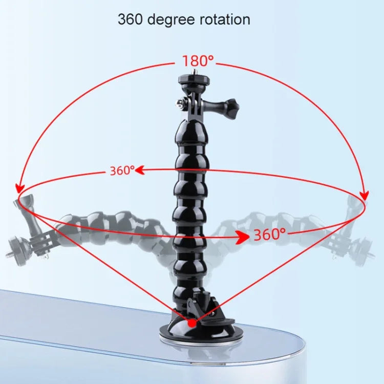 Montagem de Braçadeira Flexível com Mandíbulas de Ventosa Estendida com Suporte para Telemóvel Cold Shoe, Montagem de Ventosa Estendida com Suporte para Telemóvel Cold Shoe