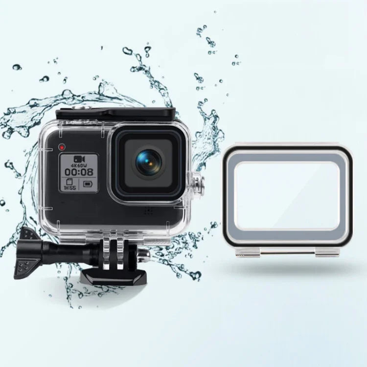 Caixa Impermeável 45m + Tampa Traseira Tátil para GoPro HERO8 Black, Caixa + Tampa Tátil para GoPro8