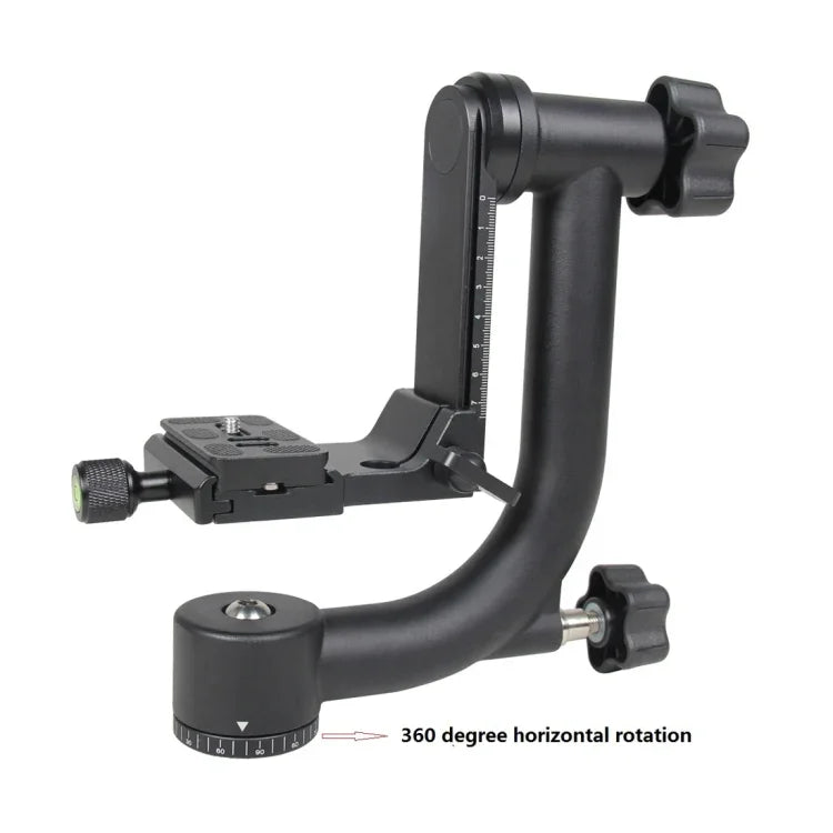Cabeça de Tripé Gimbal Horizontal 360 Graus YELANGU para DV Doméstico e Câmaras SLR, YLG0401E
