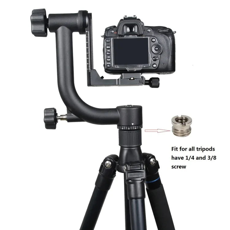 Cabeça de Tripé Gimbal Horizontal 360 Graus YELANGU para DV Doméstico e Câmaras SLR, YLG0401E