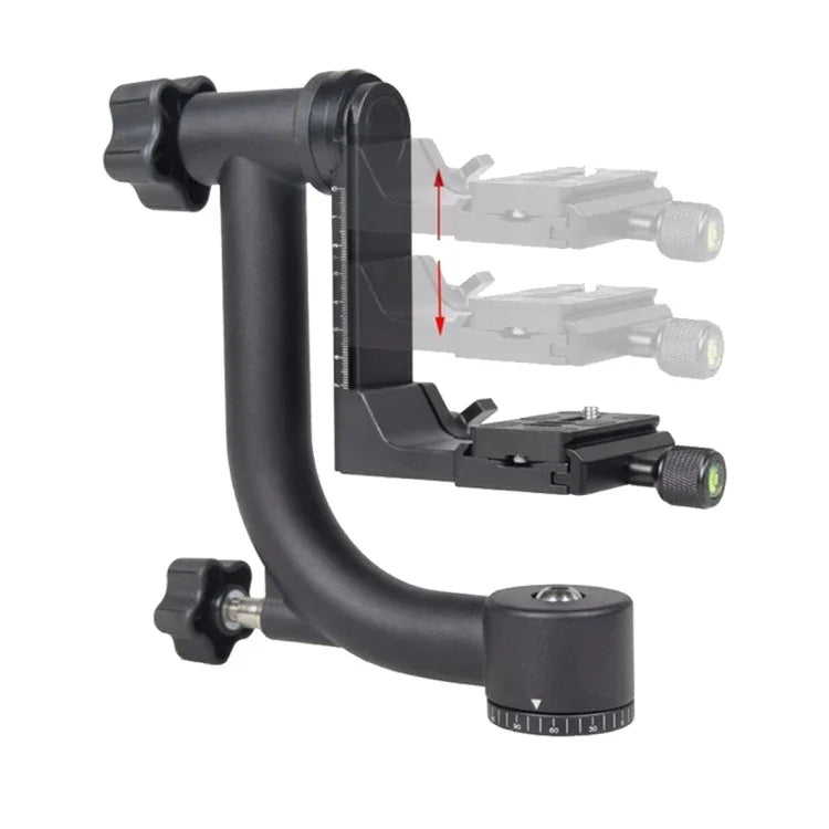 Cabeça de Tripé Gimbal Horizontal 360 Graus YELANGU para DV Doméstico e Câmaras SLR, YLG0401E