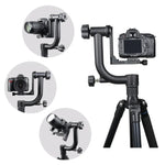 Cabeça de Tripé Gimbal Horizontal 360 Graus YELANGU para DV Doméstico e Câmaras SLR, YLG0401E