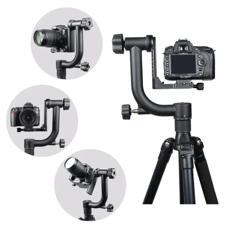 Cabeça de Tripé Gimbal Horizontal 360 Graus YELANGU para DV Doméstico e Câmaras SLR, YLG0401E