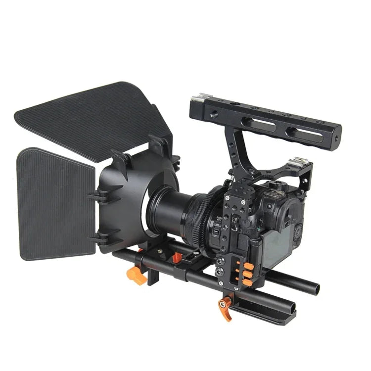Conjunto de Gaiola YELANGU YLG1105A A7 Inclui Gaiola para Câmara de Vídeo Estabilizadora / Follow Focus / Matte Box para Sony GH4 / A7S / A7 / A7R / A72 / A7RII / A7SII / A6000 / A6500 / A6300 / A7R3 / A7S3 / A7R4