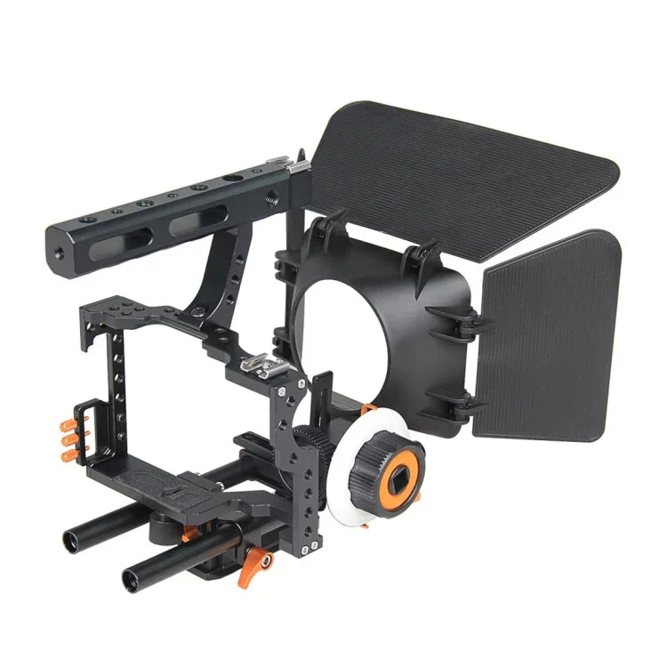 Conjunto de Gaiola YELANGU YLG1105A A7 Inclui Gaiola para Câmara de Vídeo Estabilizadora / Follow Focus / Matte Box para Sony GH4 / A7S / A7 / A7R / A72 / A7RII / A7SII / A6000 / A6500 / A6300 / A7R3 / A7S3 / A7R4
