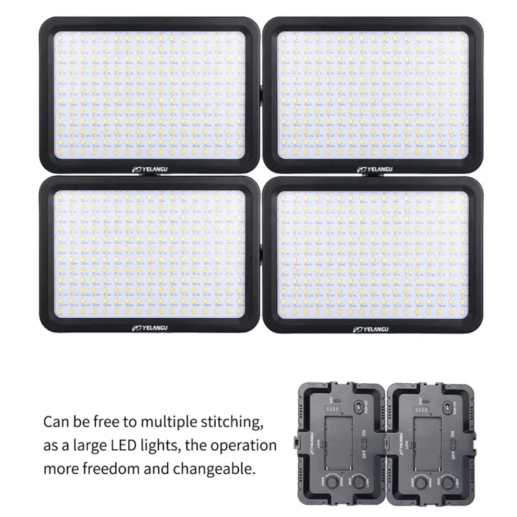 YELANGU YLG0504B 204 LEDs 1000LM 3300-5600K Luz de Estúdio Dimerizável Sem Polarização Luz de Vídeo e Fotografia para Câmaras Canon, Nikon, DSLR, 204 LEDs