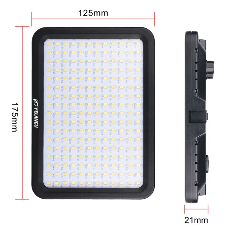 YELANGU YLG0504B 204 LEDs 1000LM 3300-5600K Luz de Estúdio Dimerizável Sem Polarização Luz de Vídeo e Fotografia para Câmaras Canon, Nikon, DSLR, 204 LEDs