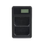 Carregador de Bateria Digital de Duplo Canal com Ecrã LCD e Porta USB para Bateria Sony NP-FZ100, Compatível com Sony A9 (ILCE-9), Dupla Bateria NP-FZ100