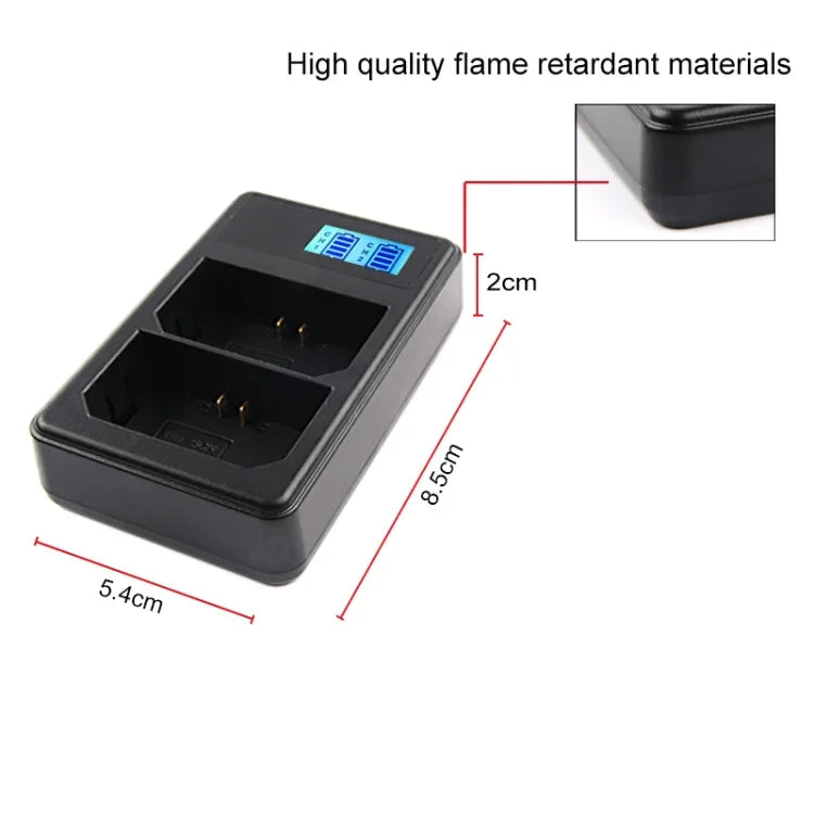 Carregador de Bateria Digital de Duplo Canal com Ecrã LCD e Porta USB para Bateria Sony NP-FZ100, Compatível com Sony A9 (ILCE-9), Dupla Bateria NP-FZ100