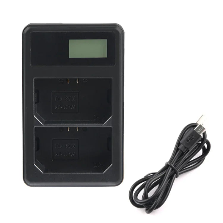 Carregador de Bateria Digital de Duplo Canal com Ecrã LCD e Porta USB para Bateria Sony NP-FZ100, Compatível com Sony A9 (ILCE-9), Dupla Bateria NP-FZ100