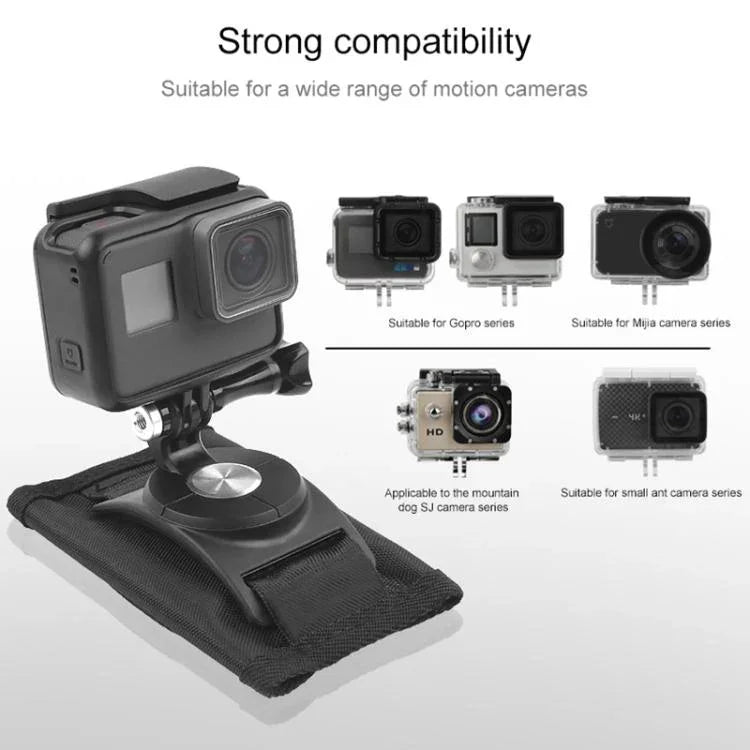 Suporte de Mochila de Ombro com Montagem de Correia de Liberação Rápida Rotativa 360 Graus para GoPro, Insta360, DJI e Outras Câmaras de Ação
