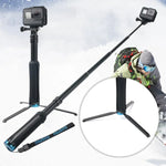 Suporte de Tripé Dobrável Portátil Bastão Selfie Monopé para GoPro, Insta360, DJI e Outras Câmaras de Ação, Comprimento: 23.5-81cm, RUIGPRO