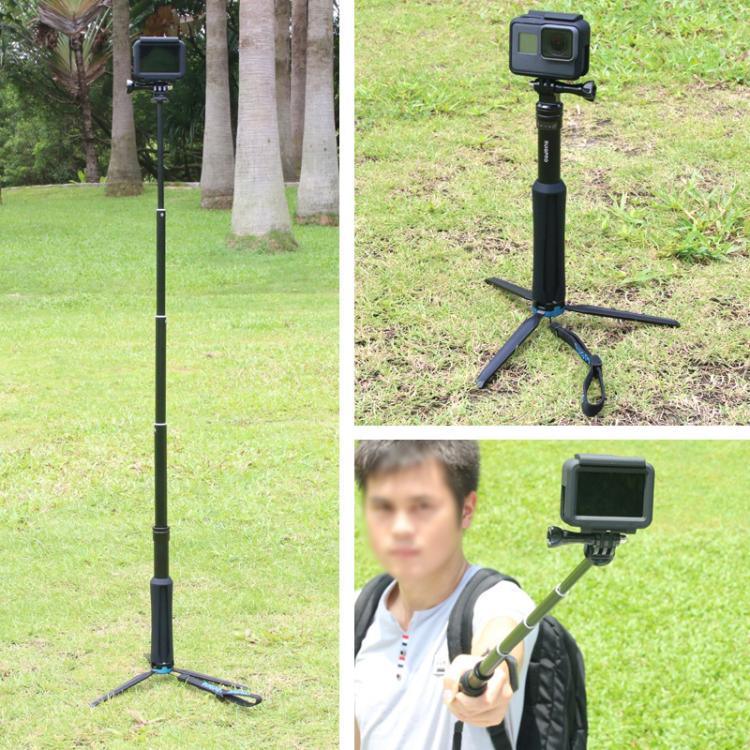 Suporte de Tripé Dobrável Portátil Bastão Selfie Monopé para GoPro, Insta360, DJI e Outras Câmaras de Ação, Comprimento: 23.5-81cm, RUIGPRO