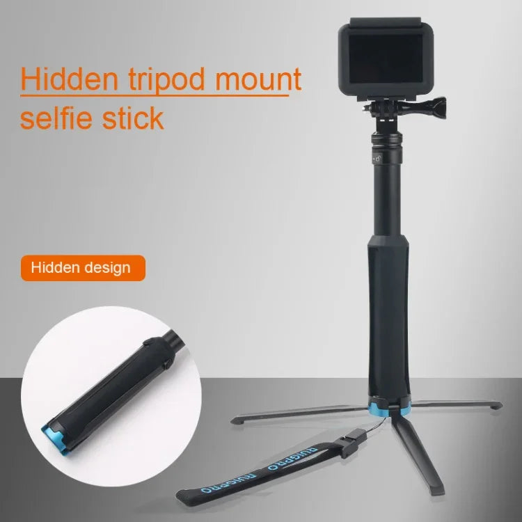 Suporte de Tripé Dobrável Portátil Bastão Selfie Monopé para GoPro, Insta360, DJI e Outras Câmaras de Ação, Comprimento: 23.5-81cm, RUIGPRO