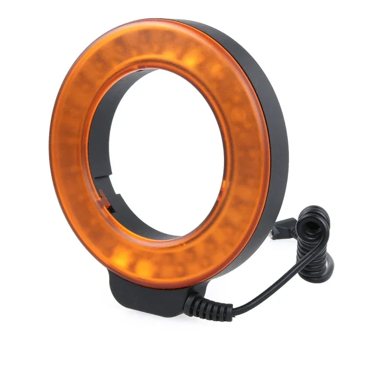 Luz de Flash LED Circular com 48 LEDs e 6 Anéis Adaptadores (49mm/52mm/55mm/58mm/62mm/67mm) para Lente Macro