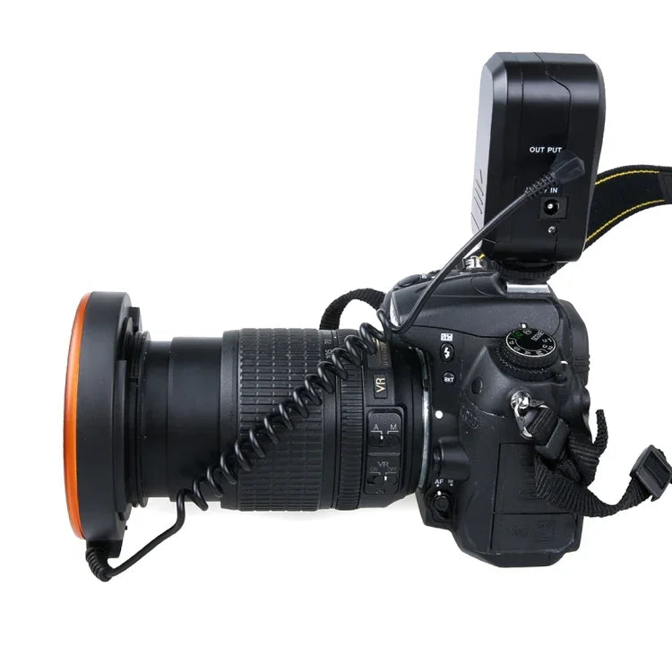 Luz de Flash LED Circular com 48 LEDs e 6 Anéis Adaptadores (49mm/52mm/55mm/58mm/62mm/67mm) para Lente Macro