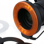 Luz de Flash LED Circular com 48 LEDs e 6 Anéis Adaptadores (49mm/52mm/55mm/58mm/62mm/67mm) para Lente Macro
