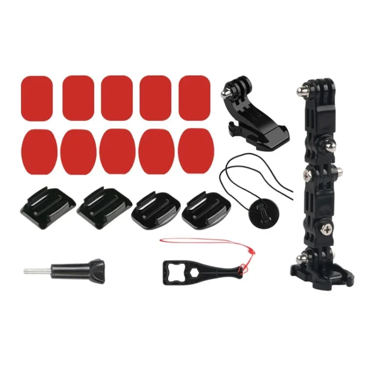 Conjunto de Fixação Multi-Articulada Adesiva para Capacete de Ciclismo com Fecho J-Hook e Parafuso para GoPro, Insta360, DJI e Outras Câmaras de Ação, Kit para Capacete de Ciclismo